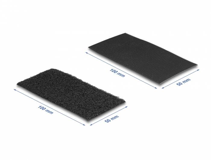 Delock Klettstreifen Schwarz 10St.