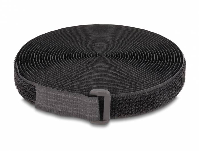 Delock 19111 Klettband (L x B) 3m x 20mm Schwarz 1St.