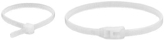 Delock 19474 Kabelbinder Schwarz, Transparent mit flacher Kopfgeometrie 100St.