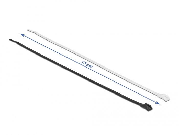 Delock 19474 Kabelbinder Schwarz, Transparent mit flacher Kopfgeometrie 100St.