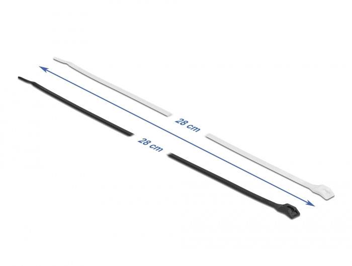 Delock 19483 Kabelbinder Schwarz, Transparent mit flacher Kopfgeometrie 100St.