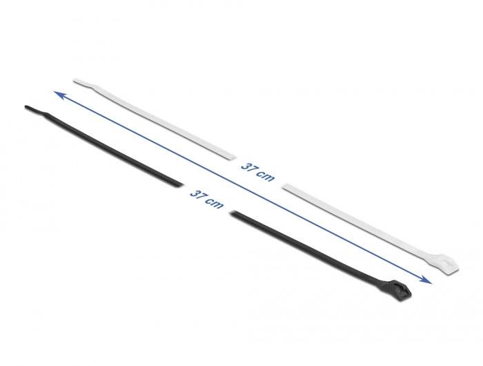 Delock 19486 Kabelbinder Schwarz, Transparent mit flacher Kopfgeometrie 100St.