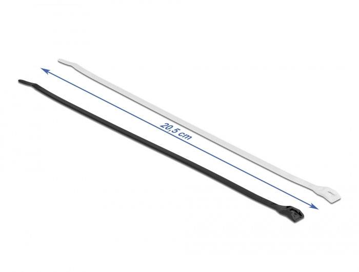 Delock 19489 Kabelbinder Schwarz, Transparent mit flacher Kopfgeometrie 100St.