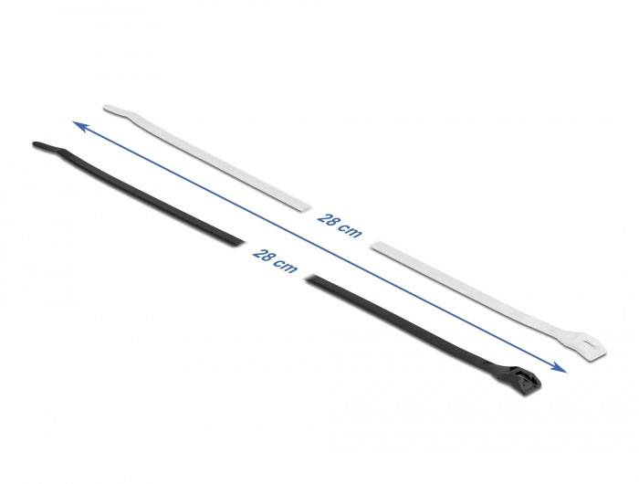 Delock 19490 Kabelbinder Schwarz, Transparent mit flacher Kopfgeometrie 100St.