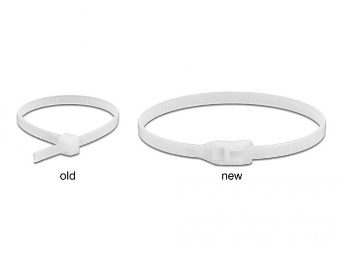 Delock 19491 Kabelbinder Schwarz, Transparent mit flacher Kopfgeometrie 100St.