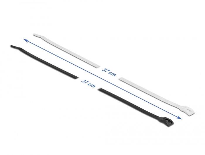 Delock 19491 Kabelbinder Schwarz, Transparent mit flacher Kopfgeometrie 100St.