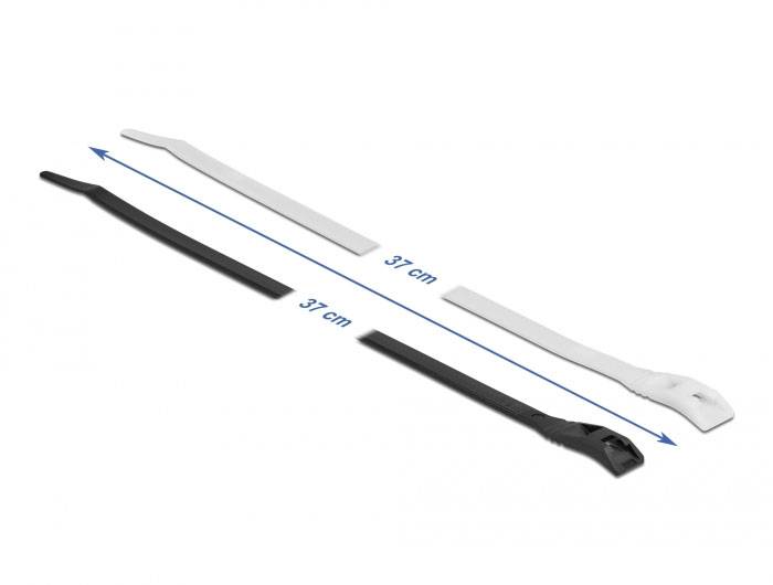 Delock 19500 Kabelbinder Schwarz, Transparent mit flacher Kopfgeometrie 100St.