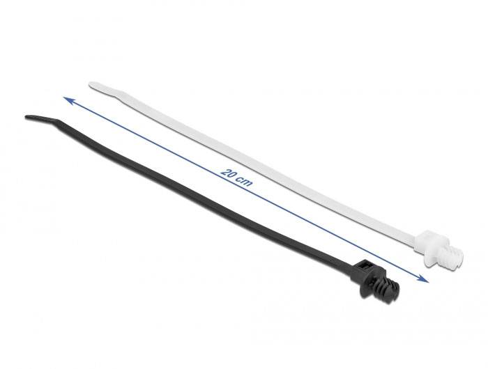 Delock 19502 Kabelbinder Schwarz, Transparent mit flacher Kopfgeometrie 100St.