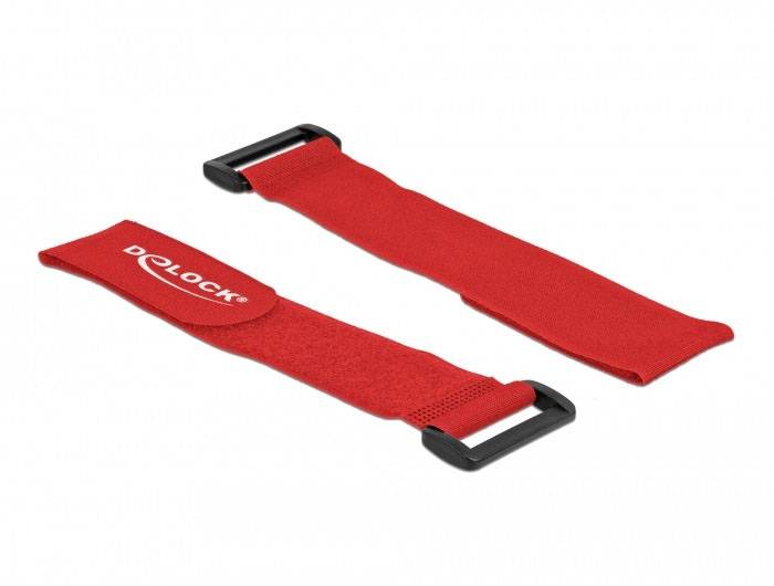 Delock Klettkabelbinder (L x B) 280mm x 38mm Rot 3St.