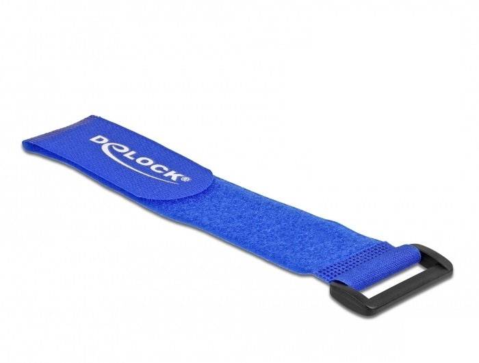 Delock Klettkabelbinder (L x B) 280mm x 38mm Blau 3St.