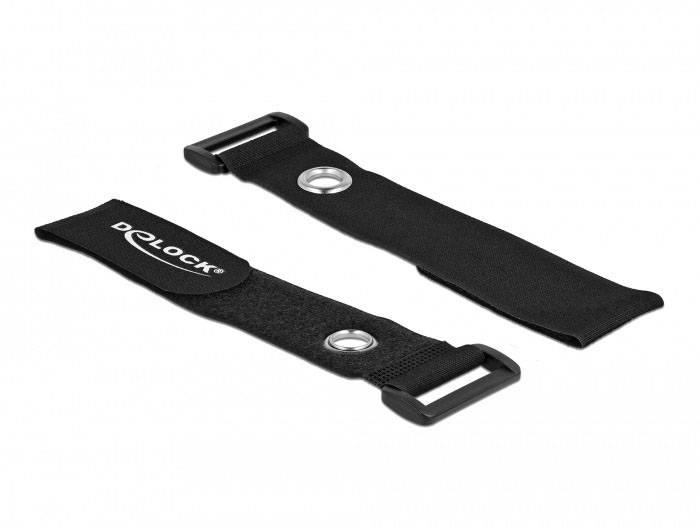Delock Klettkabelbinder (L x B) 280mm x 38mm Schwarz 3St.