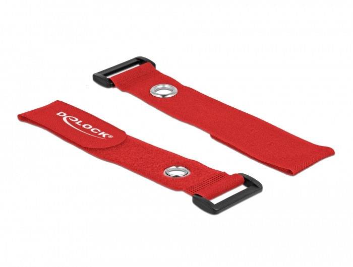 Delock Klettkabelbinder (L x B) 280mm x 38mm Rot 3St.