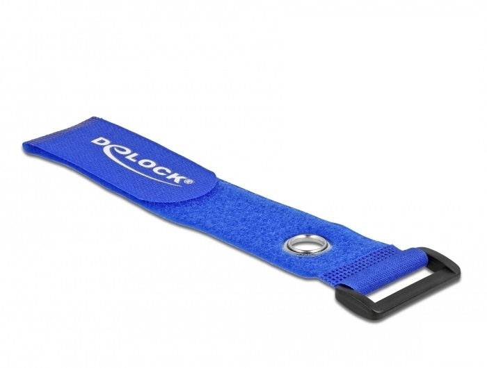 Delock Klettkabelbinder (L x B) 280mm x 38mm Blau 3St.