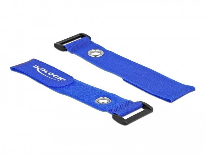 Delock Klettkabelbinder (L x B) 280mm x 38mm Blau 3St.