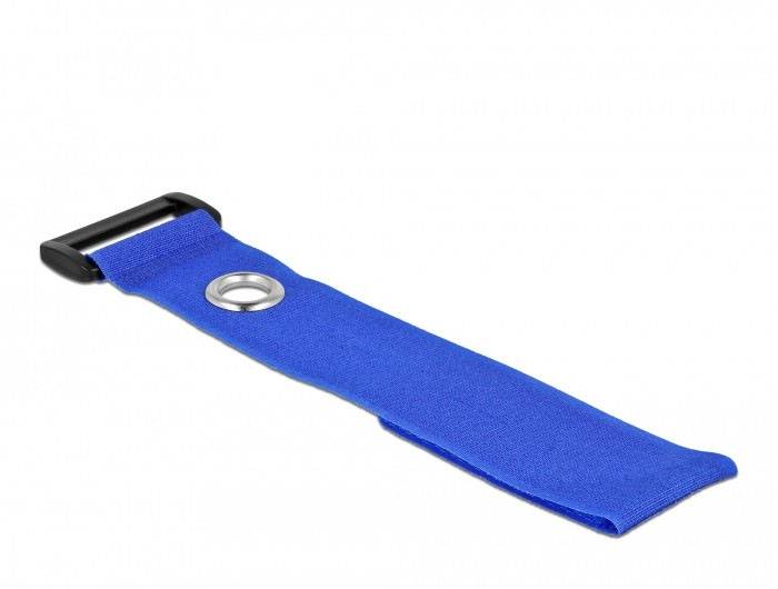 Delock Klettkabelbinder (L x B) 280mm x 38mm Blau 3St.