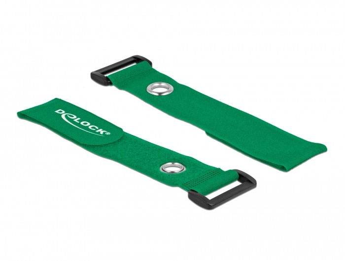 Delock Klettkabelbinder (L x B) 280mm x 38mm Grün 3St.