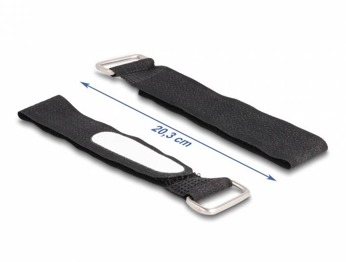 Delock Klettkabelbinder (L x B) 203mm x 20mm Schwarz 5St.