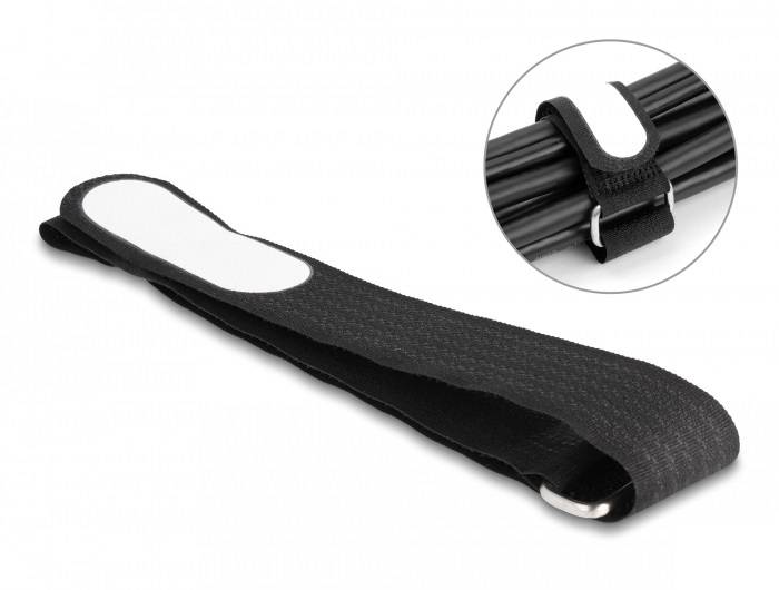 Delock Klettkabelbinder (L x B) 457mm x 25mm Schwarz 5St.