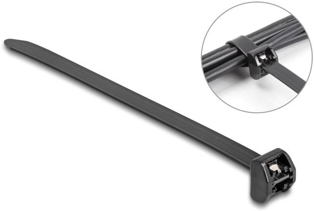 Delock 19730 Kabelbinder mit Stahlzunge Schwarz 10St.