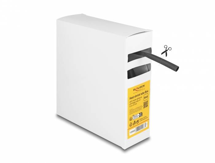 Delock 19966 Schrumpfschlauch Schwarz 6mm Schrumpfrate:4:1 1St.