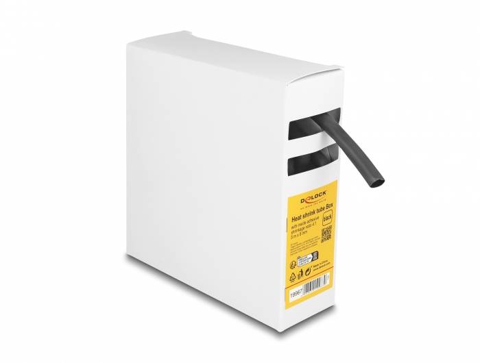 Delock 19967 Schrumpfschlauch Schwarz 8mm Schrumpfrate:4:1 1St.