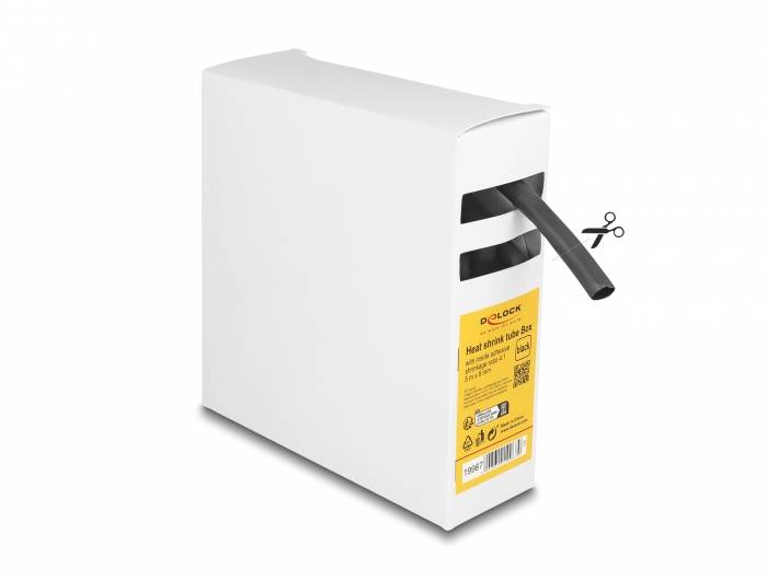 Delock 19967 Schrumpfschlauch Schwarz 8mm Schrumpfrate:4:1 1St.