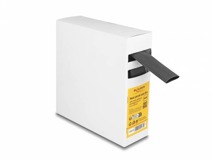 Delock 19970 Schrumpfschlauch Schwarz 20mm Schrumpfrate:4:1 1St.