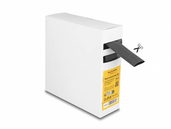 Delock 19970 Schrumpfschlauch Schwarz 20mm Schrumpfrate:4:1 1St.