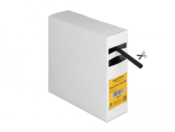 Delock 19971 Schrumpfschlauch Schwarz 6mm Schrumpfrate:3:1 1St.
