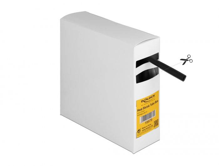 Delock 19979 Schrumpfschlauch Schwarz 7mm Schrumpfrate:3:1 1St.