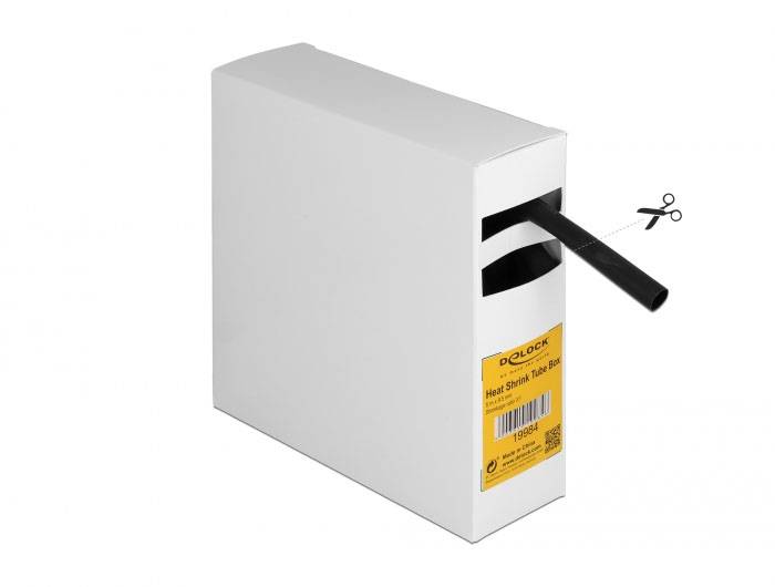 Delock 19984 Schrumpfschlauch Schwarz 9mm Schrumpfrate:3:1 1St.