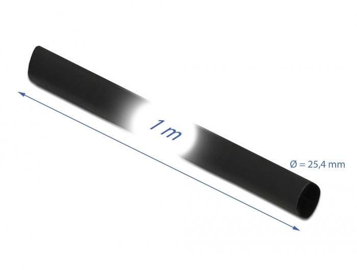 Delock 20663 Schrumpfschlauch Schwarz 25.4mm Schrumpfrate:4:1 1St.