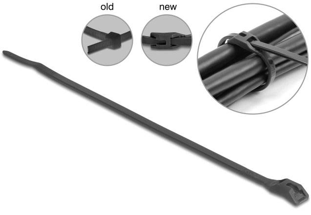 Delock 19465 Kabelbinder Schwarz 100St.