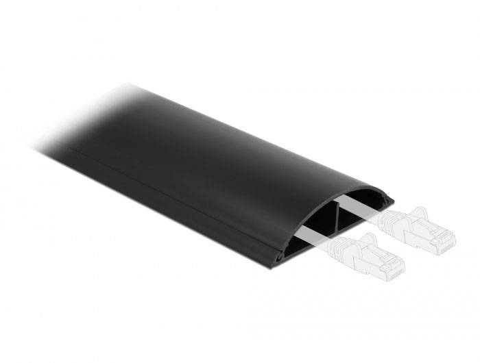 Delock Kabelkanal PVC Schwarz (L x B x H) 1m x 119mm x 26mm 1 St. 20713
