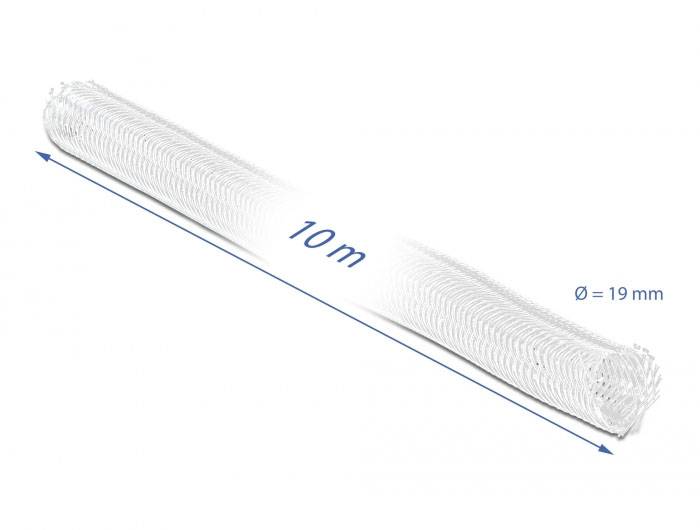 Delock 20819 20819 Geflechtschlauch Weiß Polyester 10m 12mm (max) 1St.