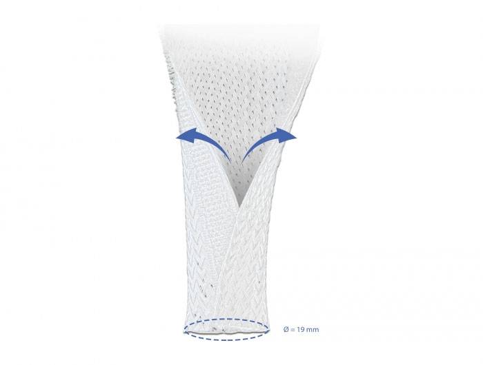 Delock 20819 20819 Geflechtschlauch Weiß Polyester 10m 12mm (max) 1St.