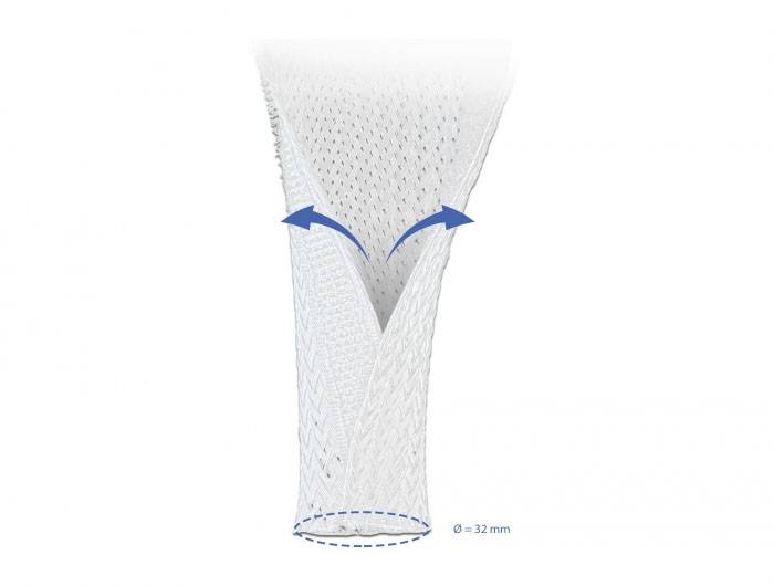 Delock 20820 20820 Geflechtschlauch Weiß Polyester 10m 20mm (max) 1St.