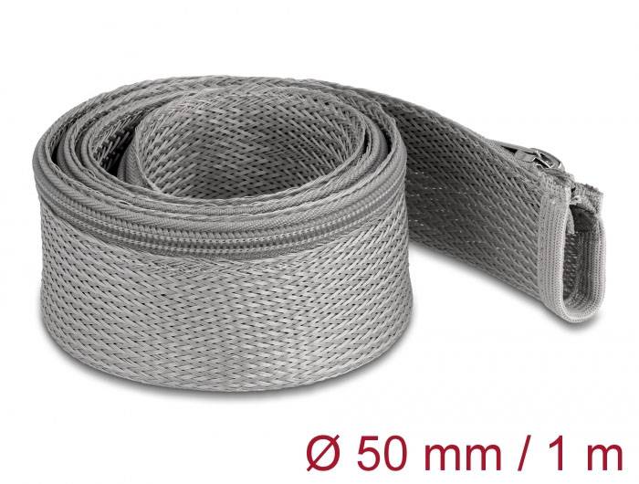 Delock 20826 20826 Geflechtschlauch Grau Polyester 1m 35mm (max) 1St.