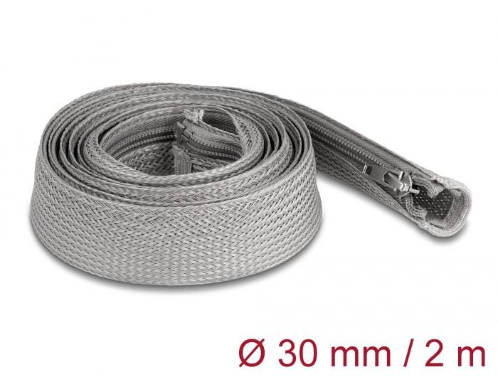 Delock 20831 20831 Geflechtschlauch Grau Polyester 2m 20mm (max) 1St.