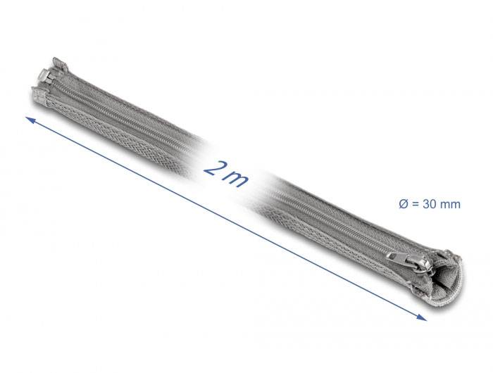 Delock 20831 20831 Geflechtschlauch Grau Polyester 2m 20mm (max) 1St.