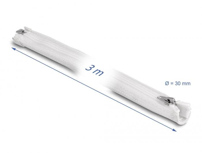Delock 20834 20834 Geflechtschlauch Weiß Polyester 3m 20mm (max) 1St.