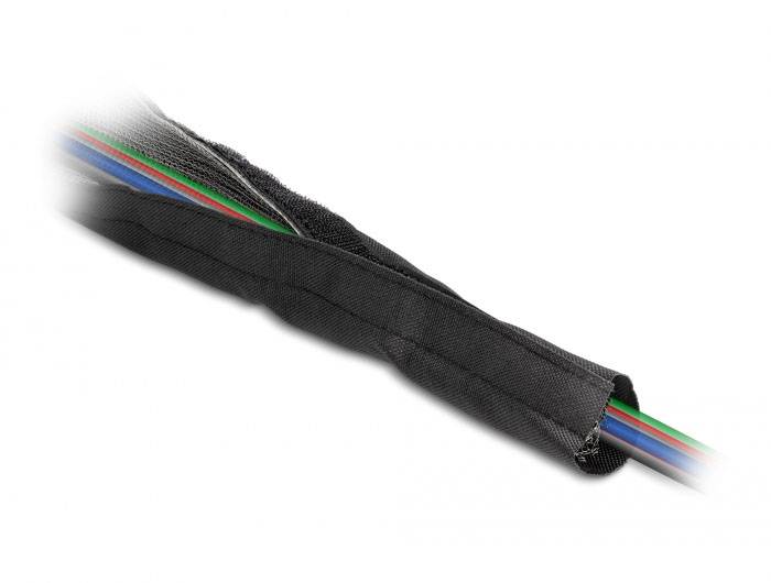 Delock 20842 20842 Geflechtschlauch Schwarz 1m 25mm (max) 1St.