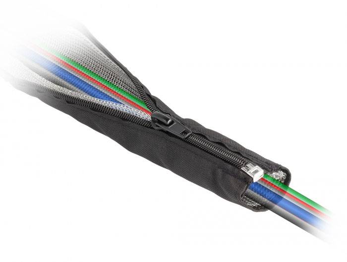 Delock 20847 20847 Geflechtschlauch Schwarz 1m 25mm (max) 1St.