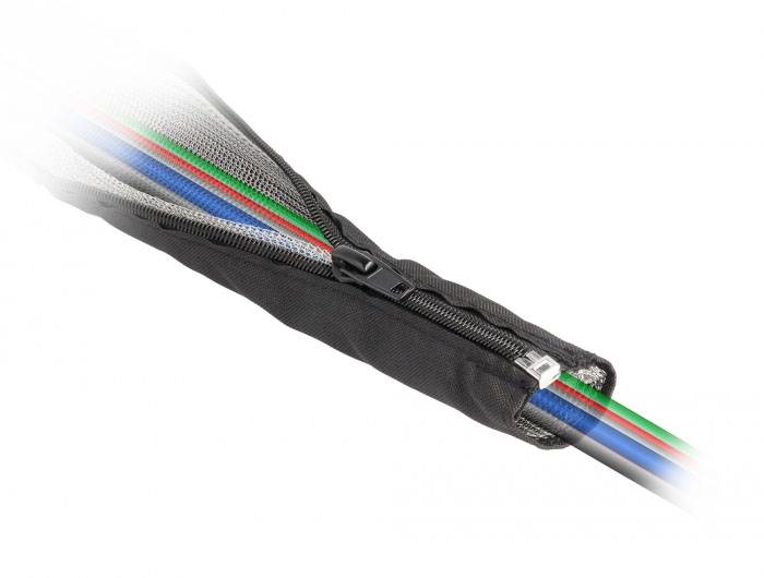 Delock 20848 20848 Geflechtschlauch Schwarz 1m 30mm (max) 1St.