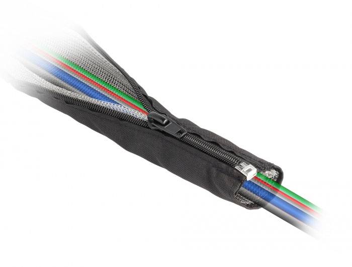 Delock 20849 20849 Geflechtschlauch Schwarz 1m 50mm (max) 1St.