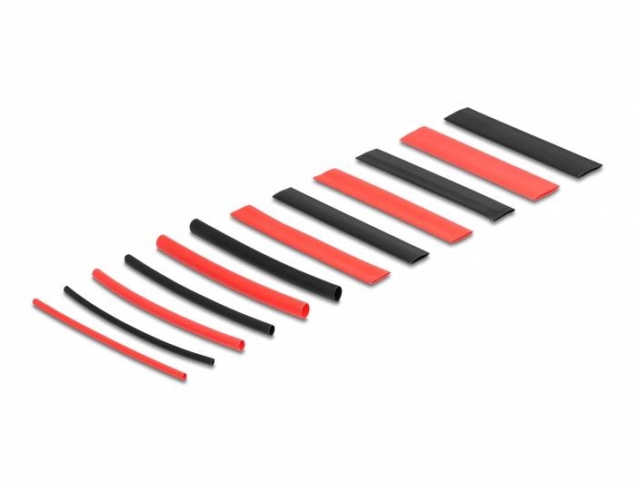 Delock 20909 Schrumpfschlauchsortiment Schwarz, Rot 1St.