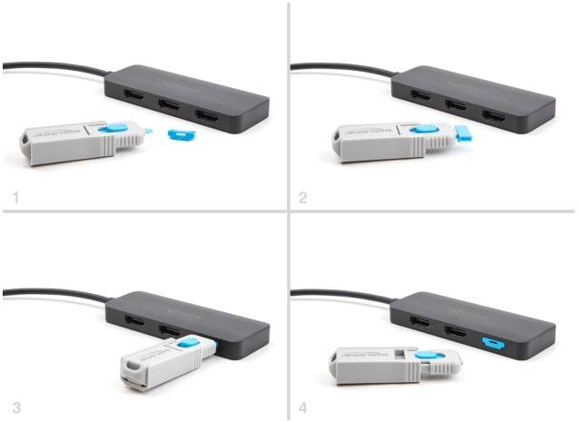 Delock HDMI Port Schloss 20924 Blau, Grau 20924