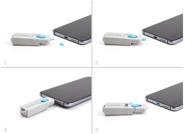 Delock USB-B Port Schloss 20925 Blau, Grau 20925