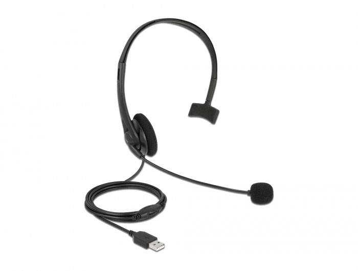 Delock 27177 On Ear Headset kabelgebunden Schwarz Headset Telefon