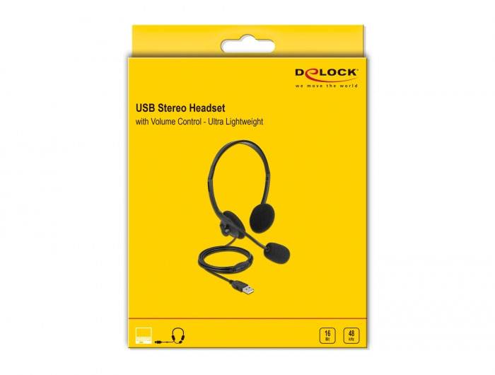 Delock 27178 On Ear Headset kabelgebunden Schwarz Headset Telefon